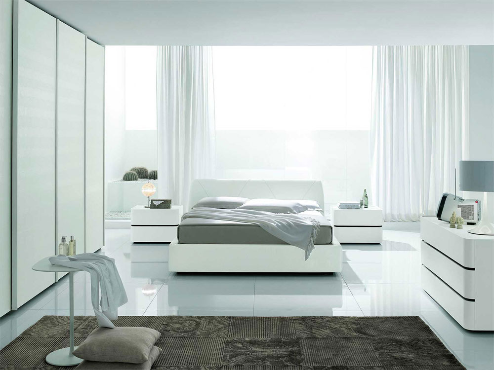 Contemporary White Bedroom Interior Design Ideas