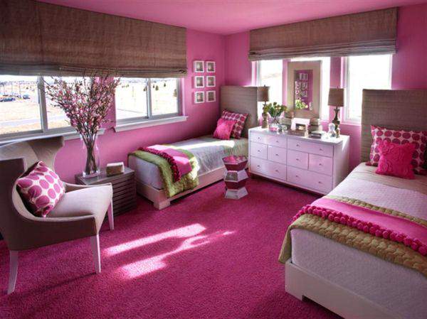 Stylish Pinky Teenage Girls Bedroom Design Ideas