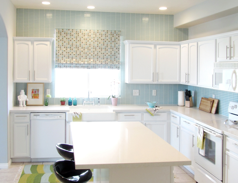 Blue Subway Tile Kitchen