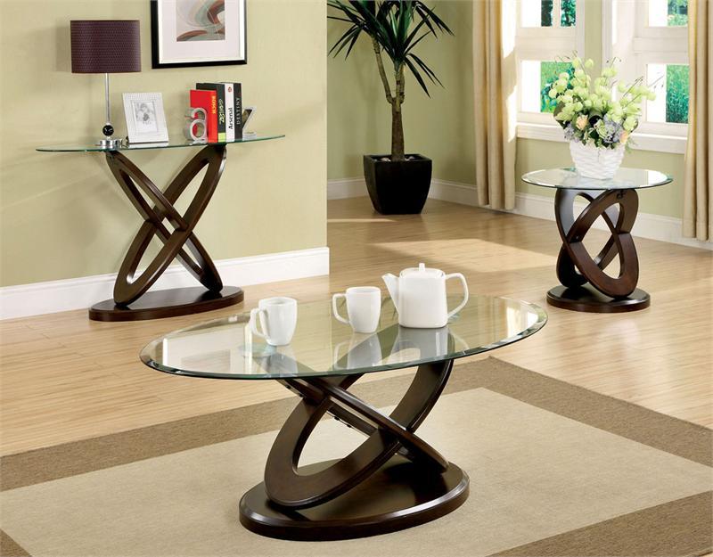 Contemporary Oval Glass Coffee Table