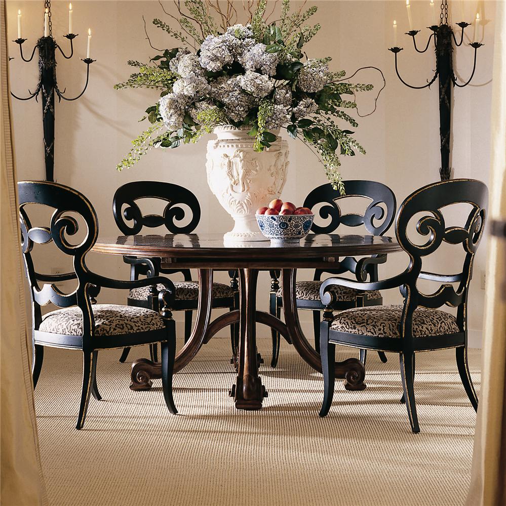 Antique Round Dining Table Set for 4