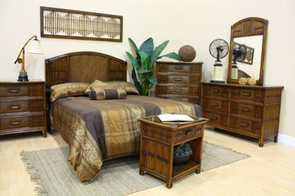 Rattan and Bamboo Bedroom Furniture Sets