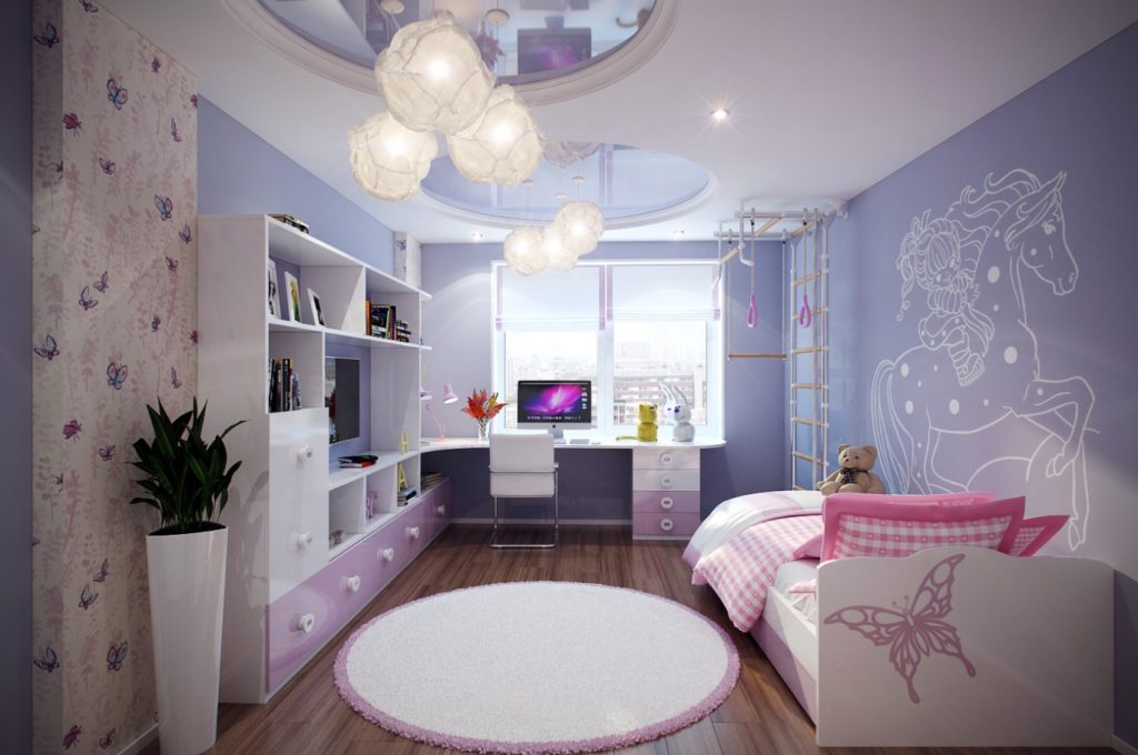 Beautiful Ceiling Lights for Pinky Girls Bedroom