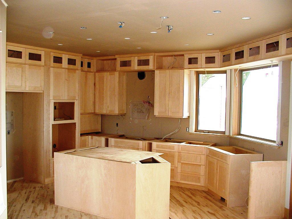 Honey Pine Shaker of Unfinished Kitchen Cabinet Doors