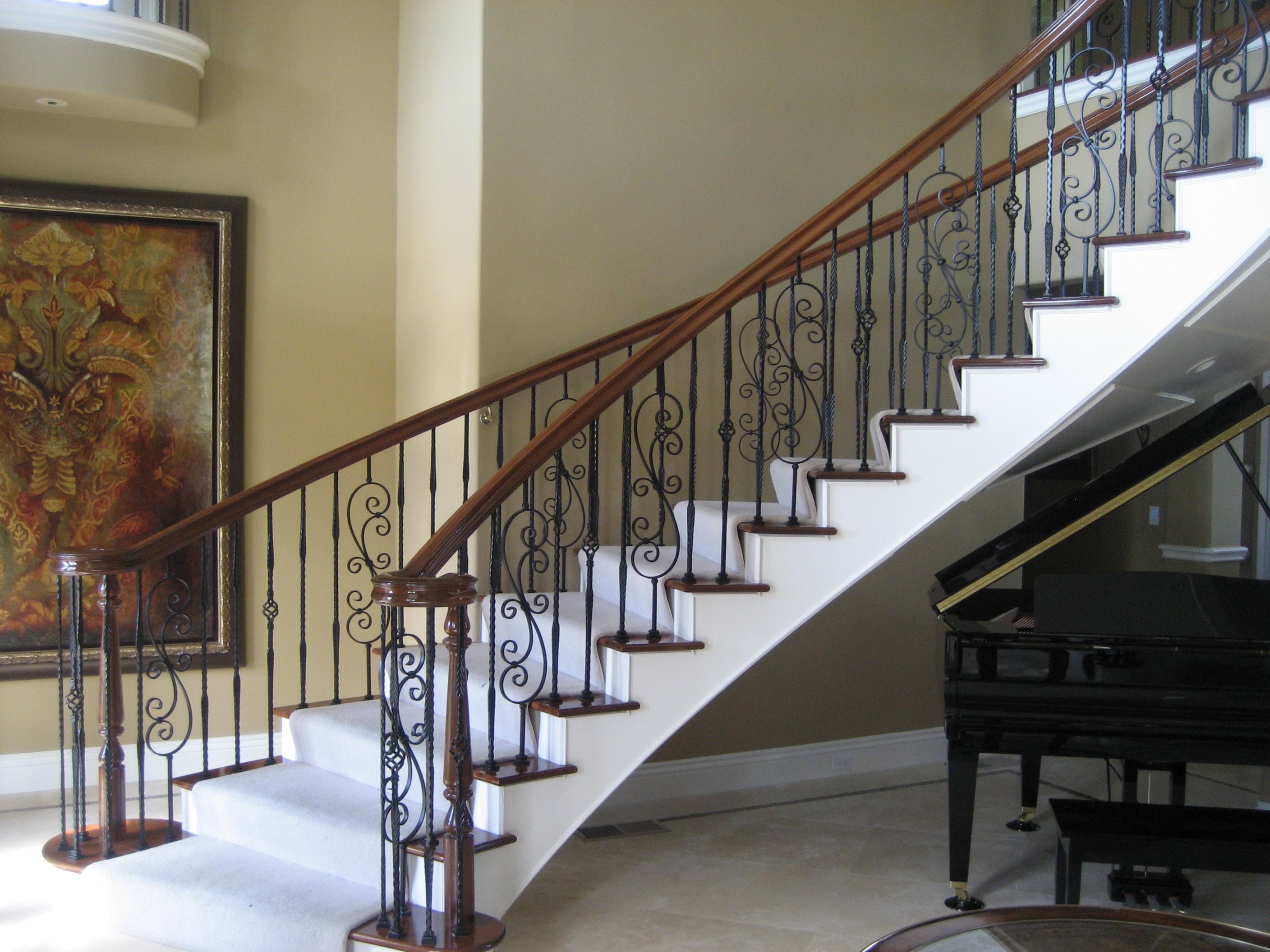 Brown Stairs Railing Designs