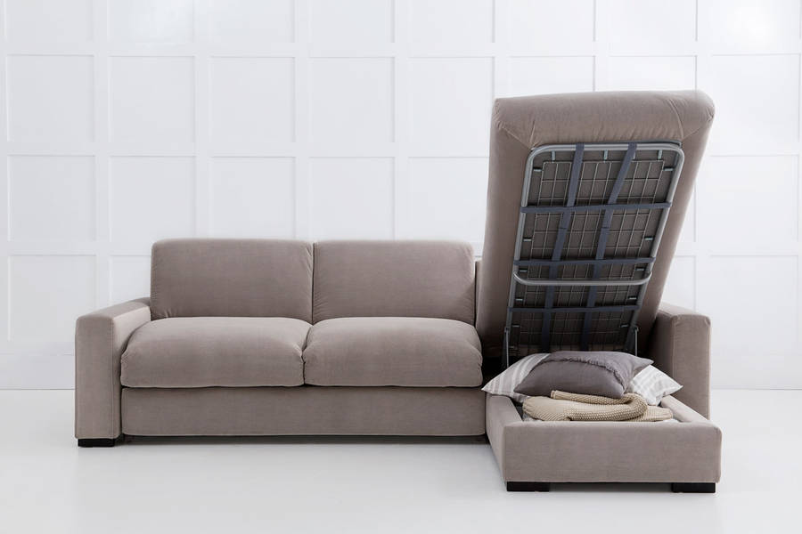 Modern Corner Sofa Bed with Storage