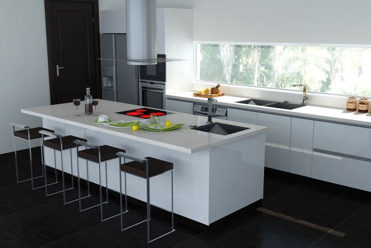 contemporary-white-stainless-steel-kitchen-countertops