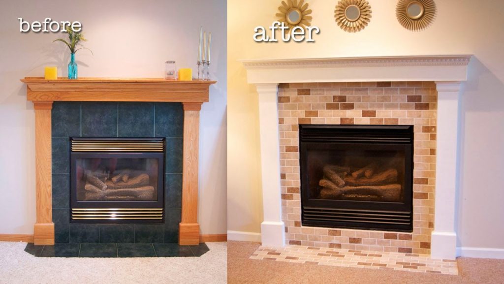 how to redo a brick fireplace