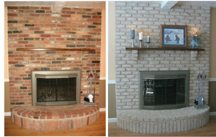 how to redo a brick fireplace