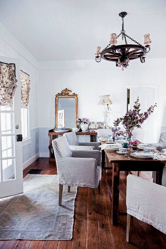 Perfect Shabby Chic Dining Room Ideas with Feminine Vibe