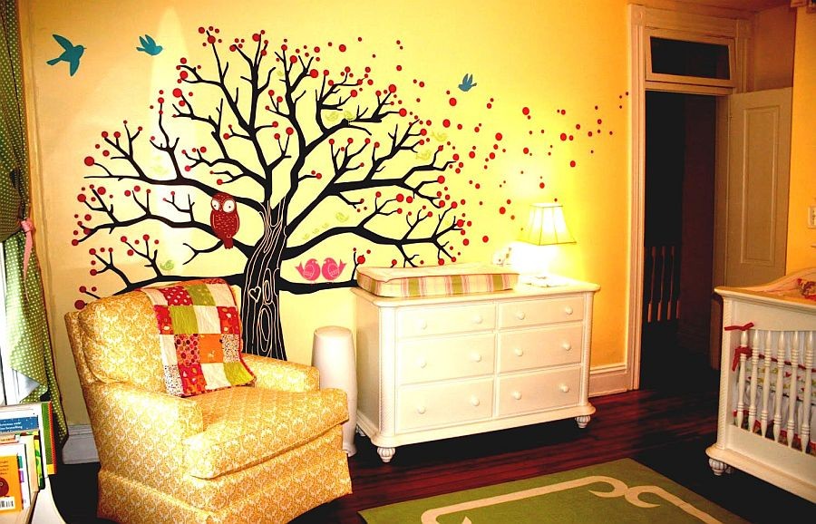 Finding the Right Wall Mural for The Bold Orange Nursery Ideas